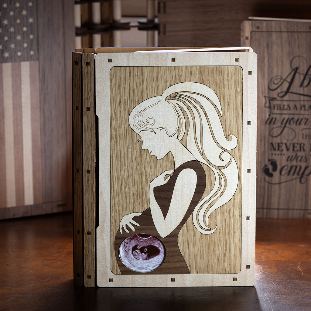 Sonogram Photo Box - Maple Hair